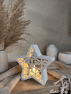 Dekoratif Kartanesi Desenli Yıldız Mumluk, 16 Cm, 1 Adet Tealight Hediyeli