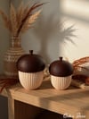Dekoratif Meşe Palamutu Biblosu, 2Adet, 15cm-11cm