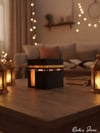 Kâbe Tasarımlı Tealight Mumluk, Ramazan ve İslami Dekorasyon, Pilli Mum Dahil, 8 cm, 1 Adet,