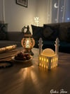 Mini Cami Mumluk, Dekoratif Tealight Aydınlatmalı Ev Dekoru, Ramazan ve İslami Dekorasyon, Pilli Mum Dahil, 10cm, 1 Adet