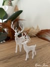 Zarif Dokulu Geyik Seti, 2 Adet, Beyaz, 1 Adet 16 cm - 1 Adet 12 cm