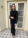 Alina Siyah Şifon Elbise
