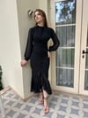 Alina Siyah Şifon Elbise