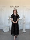 Çıkarılabilir Bolero Detaylı Güpür Dantel Elbise - Siyah