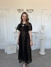 Çıkarılabilir Bolero Detaylı Güpür Dantel Elbise - Siyah