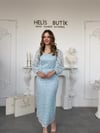 Dantel Maxi Boy Mavi Elbise