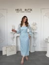 Dantel Maxi Boy Mavi Elbise