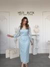 Dantel Maxi Boy Mavi Elbise