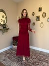 Drape Detaylı Likralı Elbise - Bordo