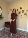 Drape Detaylı Likralı Elbise - Kahve