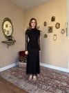 Drape Detaylı Likralı Elbise - Siyah