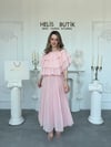 Kat Kat Fırfırlı Şifon Bluz Etek Takım - Pembe