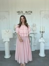 Kat Kat Fırfırlı Şifon Bluz Etek Takım - Pembe