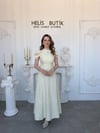 Kol Tasarım Arkası Bağlamalı Elbise - Sarı
