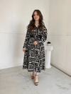 Saten Maxi Boy Kemerli Elbise