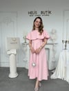 Taş İşlemeli Bolerolu İki Parçalı Elbise Seti - Pembe