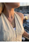 Çelik Gold Etnik Desen Göz Kolye