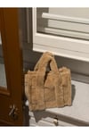 Soft Luxe Peluş-Açık Kahve Renk Tote Çanta