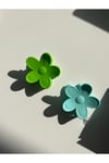 Yeşil Flower Clips Saç Tokası