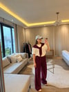 Bordo Oysh Pamuklu Tshirt Pantolon Takım