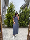 Füme Vatkalı Modal Midi Elbise