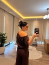 Kahve Omzu Açık Modal Eşofman Takımı