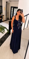 Lacivert Fermuarlı Crop Top