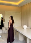 Luna Maxi Astarlı Elbise-Bordo