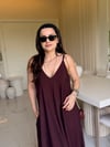 Luna Maxi Astarlı Elbise-Bordo