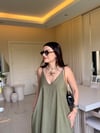 Luna Maxi Astarlı Elbise – Haki