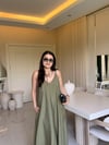 Luna Maxi Astarlı Elbise – Haki