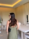 Luna Maxi Astarlı Elbise – Haki