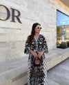 Siyah Desenli Kimono Elbise