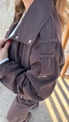 Acı Kahve Modal Kumaş Dik Yaka Ceket Pantolon Takım