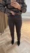 Acı Kahve Yüksek Bel Mumlu Jean