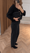 Balon Model Mom Fit Antrasit Siyah Jean 