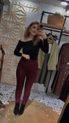 Bordo Zara Model Pensli Pantolon