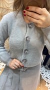 Çiçek Düğmeli Premium Yumoş Hırka