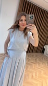 Elegant Vatkalı İkili Takım-Gri