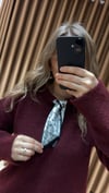 Fularlı Bordo Oversize Kazak