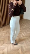 Gold Tokalı Beyaz Klasik Pantolon