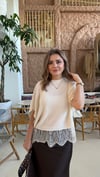 Güpür Detay Merserize Bluz 