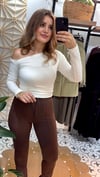 Kahve Çimalı Tayt Pantolon