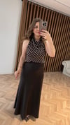 Kahve İnci Puantiye Bluz