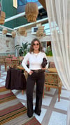Kahve Likralı Palazzo Jean