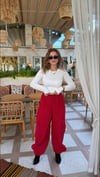 Kargo Cepli Paraşüt Pantolon-Kırmızı
