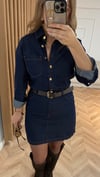 Kemerli Denim Mini Elbise