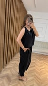 Kolsuz Modal Bluz Pantolon İkili Takım-Siyah