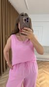 Kolsuz Modal Bluz Pantolon İkili Takım-Soft Pembe
