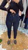 Koyu Laci Mom Fit Likralı Jean